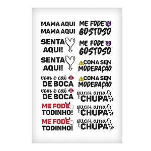 Sexy Tatoo Mama Aqui  Cartela De Tatuagens Temporárias 15 X 10 Cm