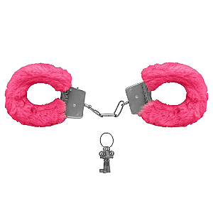 Algema de Metal com Pelúcia Revestida ROSA