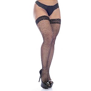 Meia Calça 7/8 Arrastão Com Renda Perrutextil PRETA