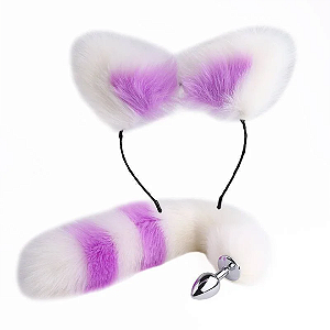 Kit Fantasia Erótica com 2 Peças - Lilás com Branco