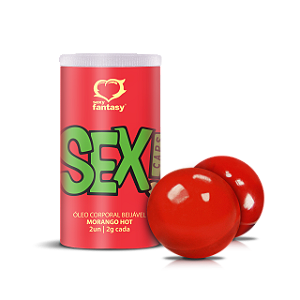 Bolinha Sex Caps Beijáveis Hot Sabor de Morango com 2un