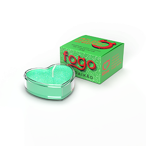 Vela Aromática Fogo da Paixão Com Glitter Aroma Maçã Verde
