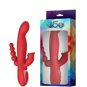 Vibrador Recarregável Ponto G com Estimulador Triplo – GOOD VIBE TOYS