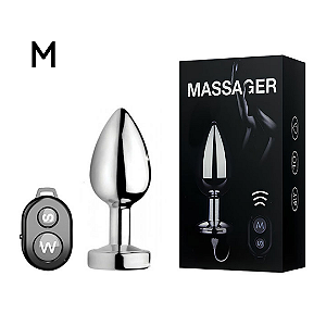 Plug Anal Recarregável em Metal TAMANHO M com Controle Remoto – GOOD VIBE TOYS