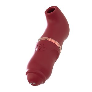 Sugador de Clitóris com Medidor de Intensidades Vermelho  - Recarregável