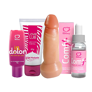 Combo Fogo No Parquinho (DESSENSIBILIZANTE, PROTESE, EXCITANTE E LUBRIFICANTE)