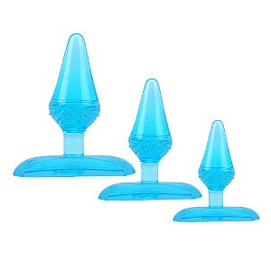 Kit Plug Anal de Silicone Jelly com 3 Tamanhos