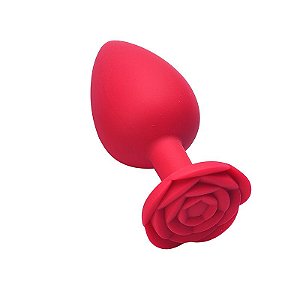Plug Anal em Silicone Tamanho G com Base de Flor