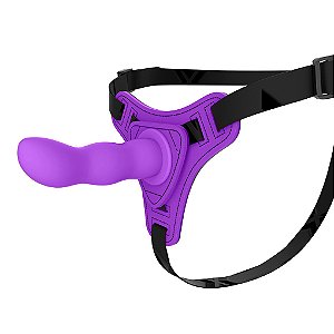 Cinta Peniana Fio com Protese Peniana Lisa 12x3cm Removivel ROXO