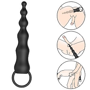 Plug Anal em Silicone Escalonado com 10 Modos de Vibração 3,5x19x10 cm