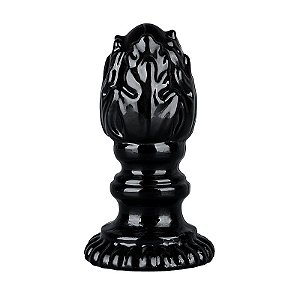 Plug Anal em Silicone / Com textura - 10,5x4,0cm - PRETO