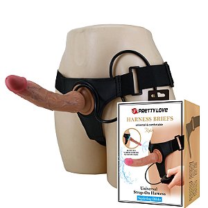 Cinta Peniana com Base Lisa e Pênis Realístico 21,5x4cm com Veias Salientes e Ventosa –  KYTON