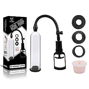 Bomba Peniana Manual com 3 Aneis e 1 Vagina - Tubo 20x5,3 cm