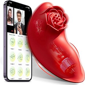 Vibrador de Calcinha com Textura de Rosa - Recarregável - 9 modos