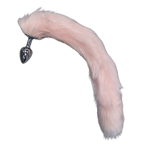 Plug Anal com Cauda de Metal TAMANHO M - SALMÃO