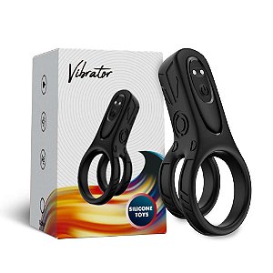 Anel Peniano Duplo em Silicone com Estimulador Clitoriano - RECARREGÁVEL