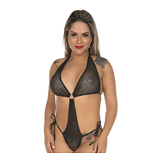 Mini Fantasia Body Lacradora Pimenta Sexy - PRETO