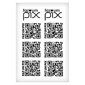 Cartela de Tatuagens Temporárias Faz um Pix 15 x 10cm