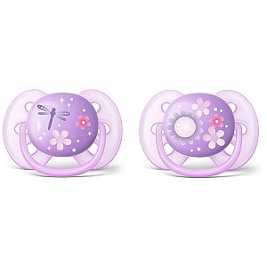 Chupeta Dupla Ultra Soft 6 a 18 meses Roxa - Avent