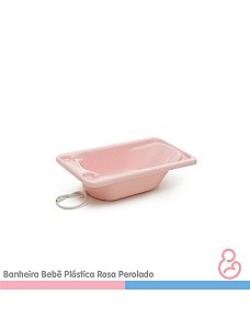 Banheira Bebê Plástica Rosa - SUPORTE VENDIDO SEPARADAMENTE - Galzerano