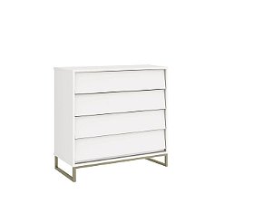 Cômoda Gaveteira Noah Ind - Branco Fosco Pés em bronze - Reller