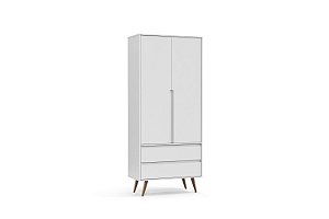 Roupeiro Retrô Clean 02 Portas Branco Soft EcoWood - Matic