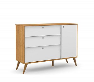 cômoda gold branco soft freijó ecowood - matic