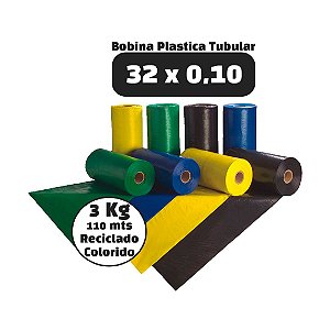 Bobina Plástica Tubular - PEBD COLOR - 32x0,10 - 3Kg - UN