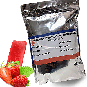 Aroma para Gelo Saborizado - Sabor Morango - Pct 01 Kg