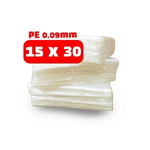 Saco Plástico PEBD - Tamanho 15x30 (0,09mm) - 1.000 unid.