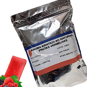 Aroma para Gelo Saborizado - Sabor Frutas Vermelhas - Pct 01Kg