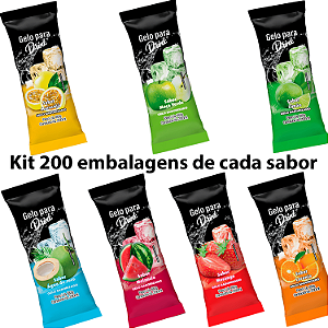 Kit 07 Pacotes / Sabores - Saco BOPP Pérola - 8,5x21 - Total 1.400 Sacos