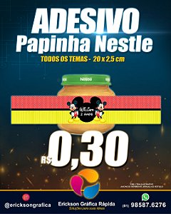 Adesivos Para Papinha Nestle  Tamanho 20x2,5 -  Todos os temas