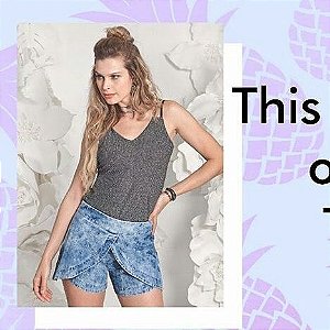 Short  Saia Jeans Grafite