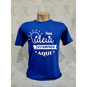 Camiseta 100% Algodão - Azul Cobalto