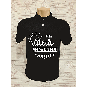Camisa Polo Piquet - Preta Personalizada