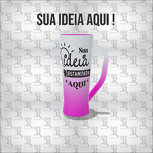 Caneca Long - Rosa e Branco