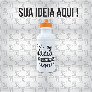 Squeeze De Plástico  Personalizável  - Branca & Laranja