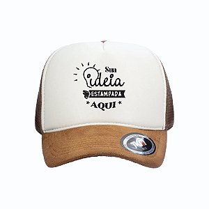 Boné Modelo Trucker - Branco & Caramelo Personalizados