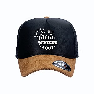 Boné Modelo Trucker - Preto & Caramelo  Personalizados