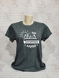 Camisetas Femininas Personalizadas – Preto Mescla