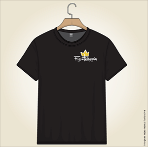 Camiseta Preta Fisioterapia Personalizada - Crie a Sua