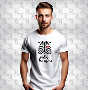 Camiseta Branca Fisioterapia Personalizada Mod 2 - Crie a Sua