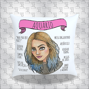 Almofada Signo Aquario Personalizada - Crie a Sua