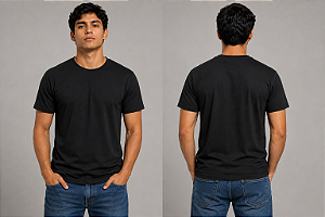 Camiseta Masculina Algodão Slim Preta