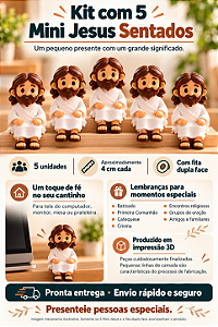 Kit 5 Mini Jesu Sentado 4 cm