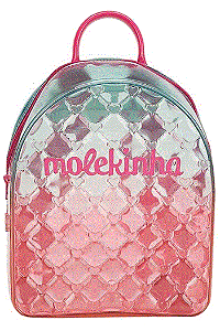 BOLSA MOLEKINHA  CRISTAL PINK  LIGHT TURQUESA PRATA