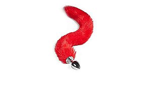 Plug Anal Rabo de Raposa - Vermelho 40 cm Tamanho P