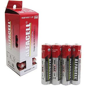 Pilha AA pequena 1,5V tablete com 4 unidades alfacell