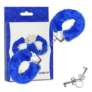 ALGEMA DE METAL COM PELUCIA AZUL